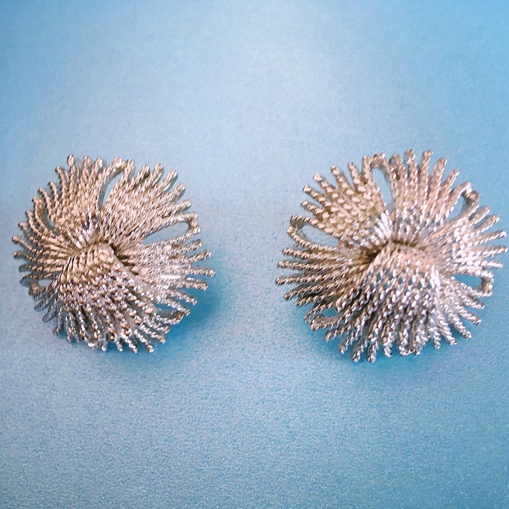 Vintage Silver Tone Stud Earrings
